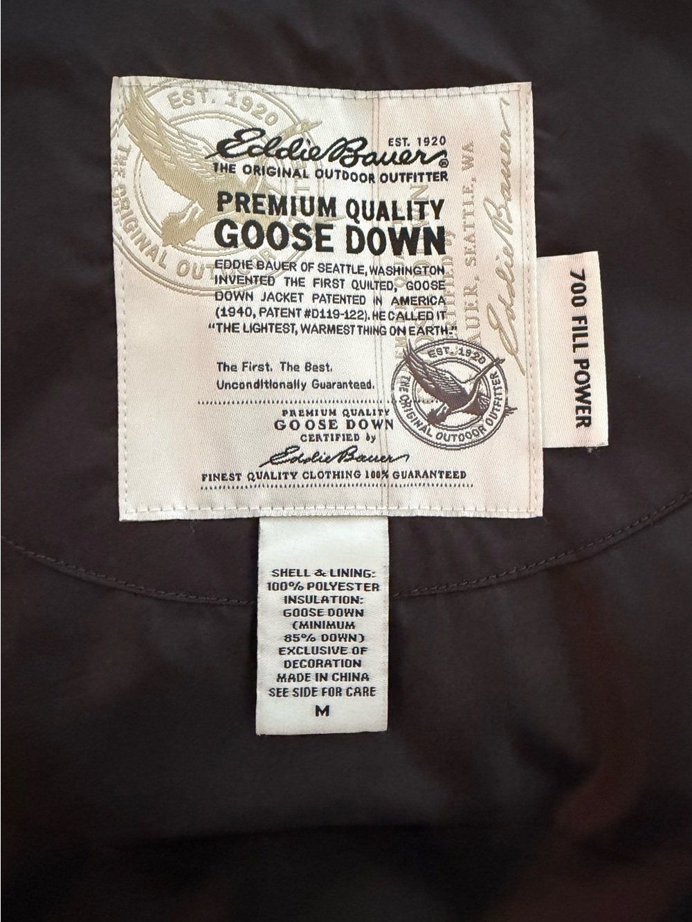 Eddie Bauer Black Quilted Goose Down Puffer Vest - Picture 8 of 9